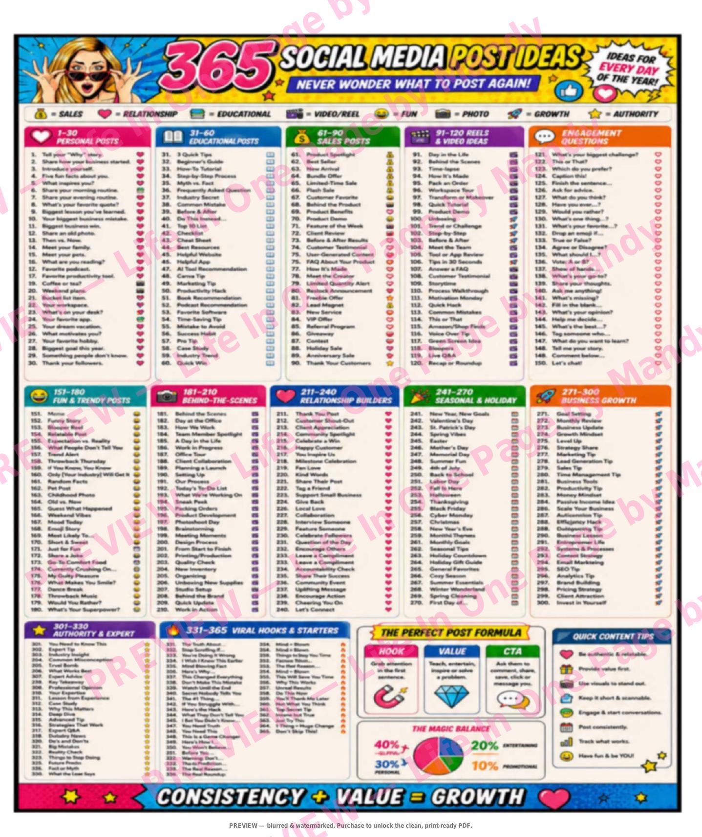 Business Planner — The One-Page Collection — watermarked preview of printable page 4