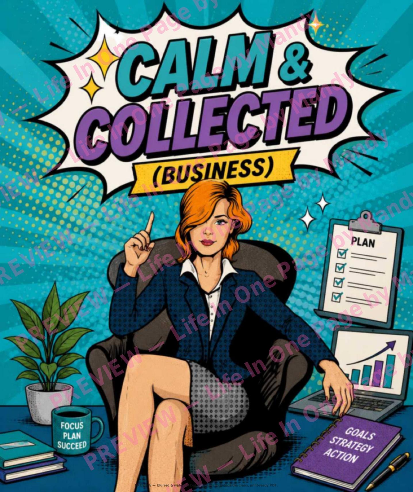 Business Planner — The One-Page Collection — watermarked preview of printable page 2