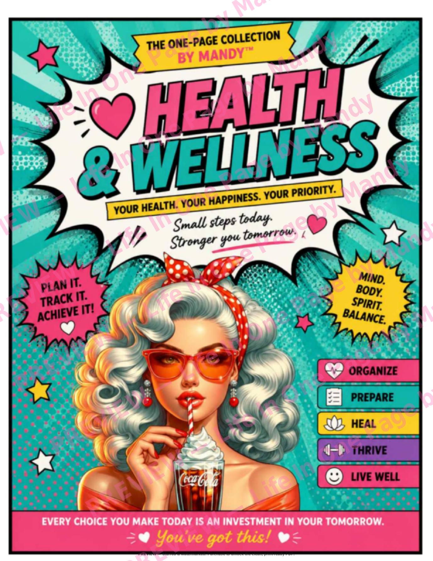 Health & Wellness — The One-Page Collection — cover of the printable one-page collection