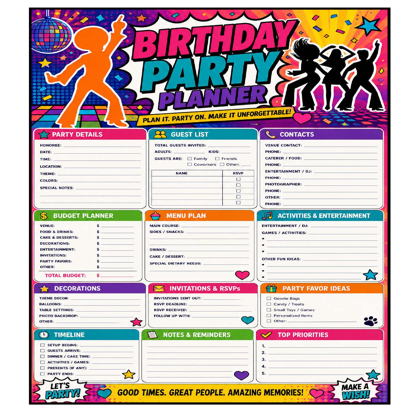 Holiday Hosting Page printable one-page sheet preview