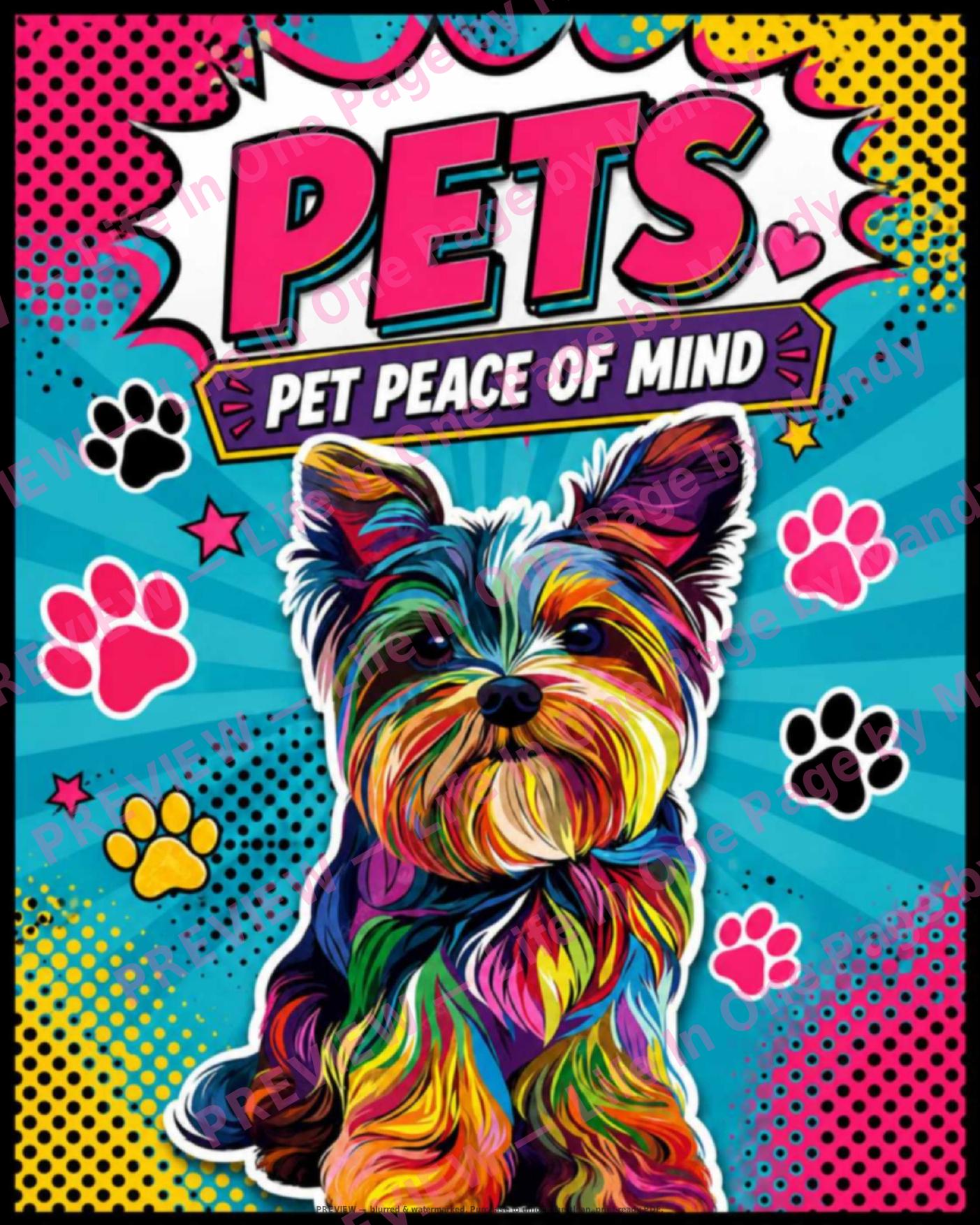 Pets Journal — The One-Page Collection — cover of the printable one-page collection
