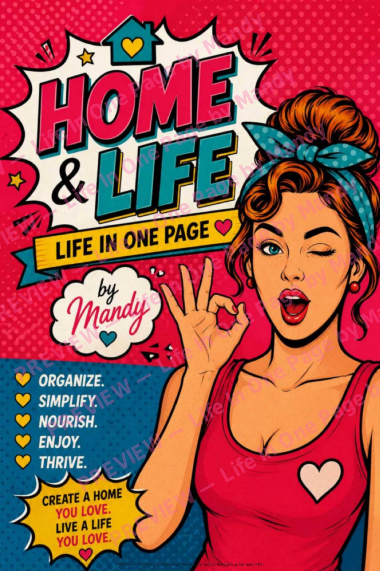 Home & Life Journal — The One-Page Collection — watermarked preview of printable page 2